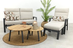 Lagos/Mindo stoel-bank loungeset 5-delig verstelbaar - Antraciet