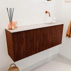 Mondiaz Joya DLux 100cm toiletmeubel ruby met wastafel faye rechts zonder kraangat meli