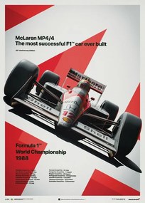 Kunstdruk McLaren MP4/4 - Ayrton Senna - MP4/4 - San Marino GP - 1988, Automobilist