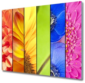 snijplank glas Kleurrijke bloemen 60x52cm
