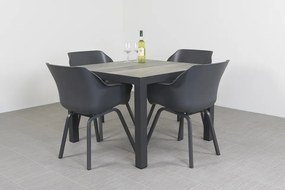 Sophie Element/Kings 4-persoons 100x100 cm. dining tuinset - Antraciet