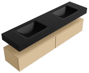 Zaro Alan badmeubel 180cm sand 2 lades met vrijhangende wastafel cloud dubbel 2 kraangaten urban