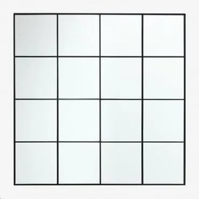 Metalen Wandspiegel Met Venstereffect 122x122 Cm Sofi Zwart - Sklum