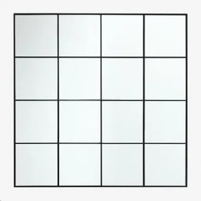 Sofi Metalen Wandspiegel Met Raameffect (122x122 Cm) Zwart - Sklum