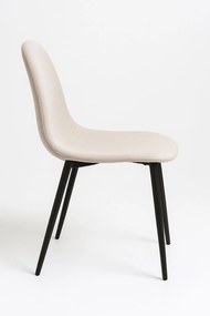 Set van 4 Zwarte Teok Stoffen Stoelen