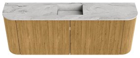 Mondiaz Joya DLux 115cm toiletmeubel ronding links/rechts oak met wastafel faye midden zonder kraangat glace