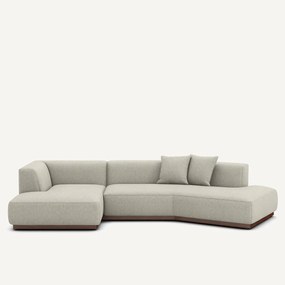 XL linker hoekbank met tweed voetensteun, JACOPO