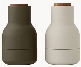 Kleine zout- en pepermolen Bottle Grinder met walnoothouten deksel, 2-delig