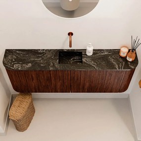 Mondiaz Joya DLux 125cm toiletmeubel ronding links/rechts ruby met wastafel faye midden zonder kraangat lava