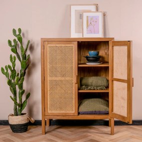 Houten Kastje Met Webbing - 90x40x120cm.