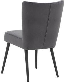 Goossens Eetkamerstoel Rob antraciet velvet stof leuning, urban industrieel