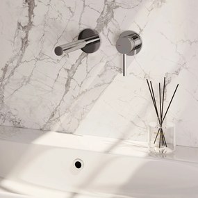 Brauer Stripe inbouw wastafelkraan ColdStart met rechte uitloop en rozetten model A1 chroom