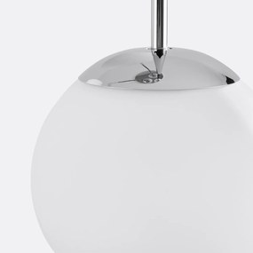 Hanglamp in metaal en opaline, Theide