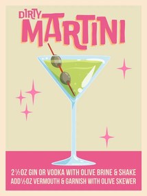 Ilustratie Dirty Martini Cocktail, WallChart Art Studio