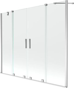 Mexen Velar Duo badwand 2-delige schuifbare 190 x 150 cm, transparant, chroom - 896-190-000-02-01