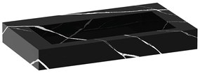 Brauer Coral wastafel marmerlook 80cm zonder kraangat nero marquina