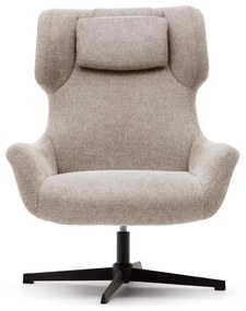 Kave Home Zalina Draaibare Fauteuil Beige Chenille