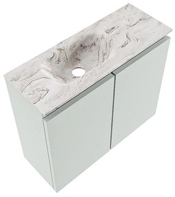 Mondiaz Ture DLux toiletmeubel 60cm greey met wastafel glace links zonder kraangat