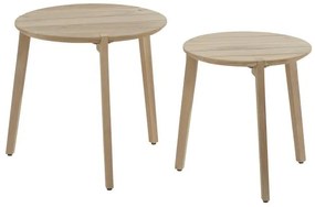 4 Seasons Outdoor | Gabor round coffee table teak with teak legs, set of 2  Bijzettafel    houtkleur weerbestendig