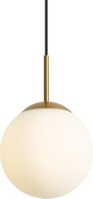 Art Deco hanglamp goud met opaal glas IP44 - Flore