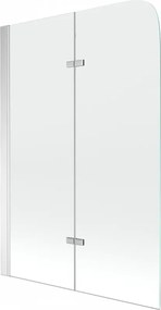 Mexen Felix badwand met 2 panelen, 80 x 140 cm, transparant, chroom - 890-080-002-01-00