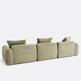 3-zits rechte modulaire hoekbank in jacquard chenille, AMAD