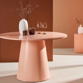 Ronde Eettafel Met Ronde Voet Peach - 120 X 120cm.