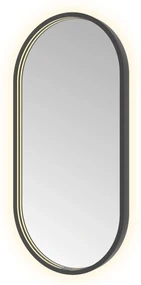 Hotbath &More Oval spiegel ovaal 40x80cm geborsteld zwart PVD