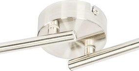 Plafondspot staal met witte kap 4-lichts verstelbaar - Hetta