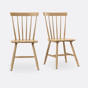 Set van 2 massief hevea lattenstoelen, Jyko