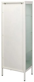 Kare Design Paros Hoge Kast Met Ribbelglas Off White - 50x35x150cm.