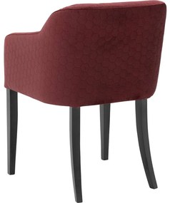 Goossens Eetkamerstoel Peda rood stof met armleuning, elegant chic
