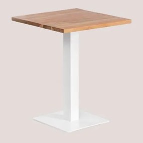 Vierkante bartafel acacia hout Ristretto ↔︎ 60 cm & WIT - Sklum