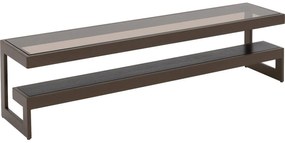 Goossens Excellent Salontafel Lux vierkant, glas zwart, elegant chic, 160 x 43 x 35 cm