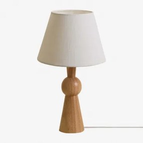 Jevila rubberen houten tafellamp Natuurlijk Hout - Sklum