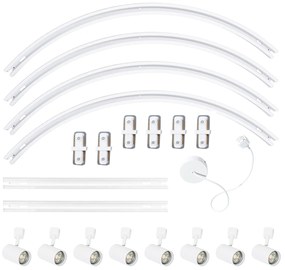 Modern railsysteem met 8 Spot / Opbouwspot / Plafondspots wit 1-fase ovaal 200cm - Iconic Jeana GU10 Binnenverlichting Lamp