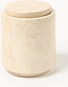 Travertijnen opbergpot Susan, H 12 cm