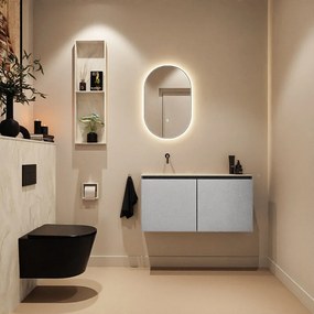 Mondiaz Ture DLux toiletmeubel 100cm plata met wastafel ostra links zonder kraangat