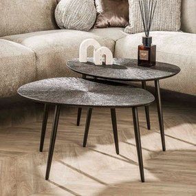 Salontafel Set Kiezelvorm Brons - 76 X 61cm.
