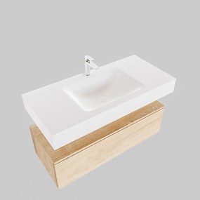 Zaro ALAN vrijhangende wastafel 100cm met wasbak Enkel midden en onderkast in kleur washed oak 1 lade(s)