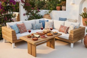 Dining Loungeset 5 personen Teak Old teak greywash  Lifestyle Garden Furniture Seashore/Brighton