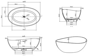 Mueller Carlo vrijstaand ligbad solid surface wit mat 160x95cm