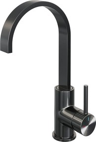 Brauer Stripe wastafelkraan met draaibare platte uitloop model A gunmetal geborsteld PVD