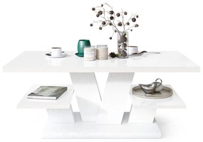 VIVA Wit glans/Wit mat - MODERNE KOFFIE TAFEL MET SCHAPPEN