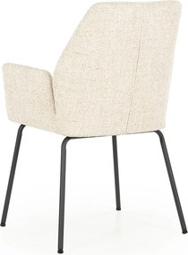 Eleonora Indy Stoel Met Armleuningen Beige Geweven Stof