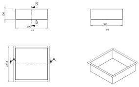 Mueller inbouw nis 30x30x10cm RVS goud