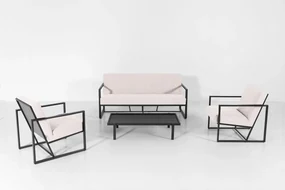 Flow. Lush stoel-sofa set graumel chalk