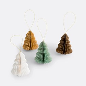Set van 4 plooibare kerstbomen om op te hangen, Caspar