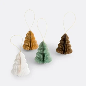 Set van 4 plooibare kerstbomen om op te hangen, Caspar
