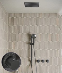 Saniclear Plus Stripes inbouw regendouche met inbouw douchekop 30x30cm, glijstang en 2 standen handdouche verouderd ijzer - gunmetal
